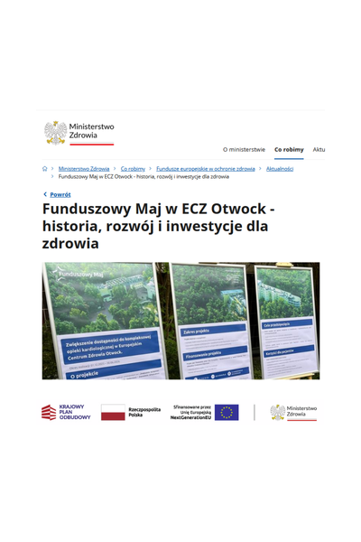 Ministerstwo Zdrowia o spacerze w ECZ Otwock